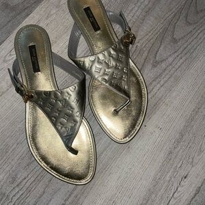 Louis Vuitton Gold Women's Sandals